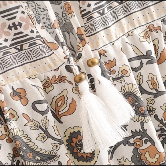 Gypsy Boho Western Paisley Floral Dress - Picture 4 of 14